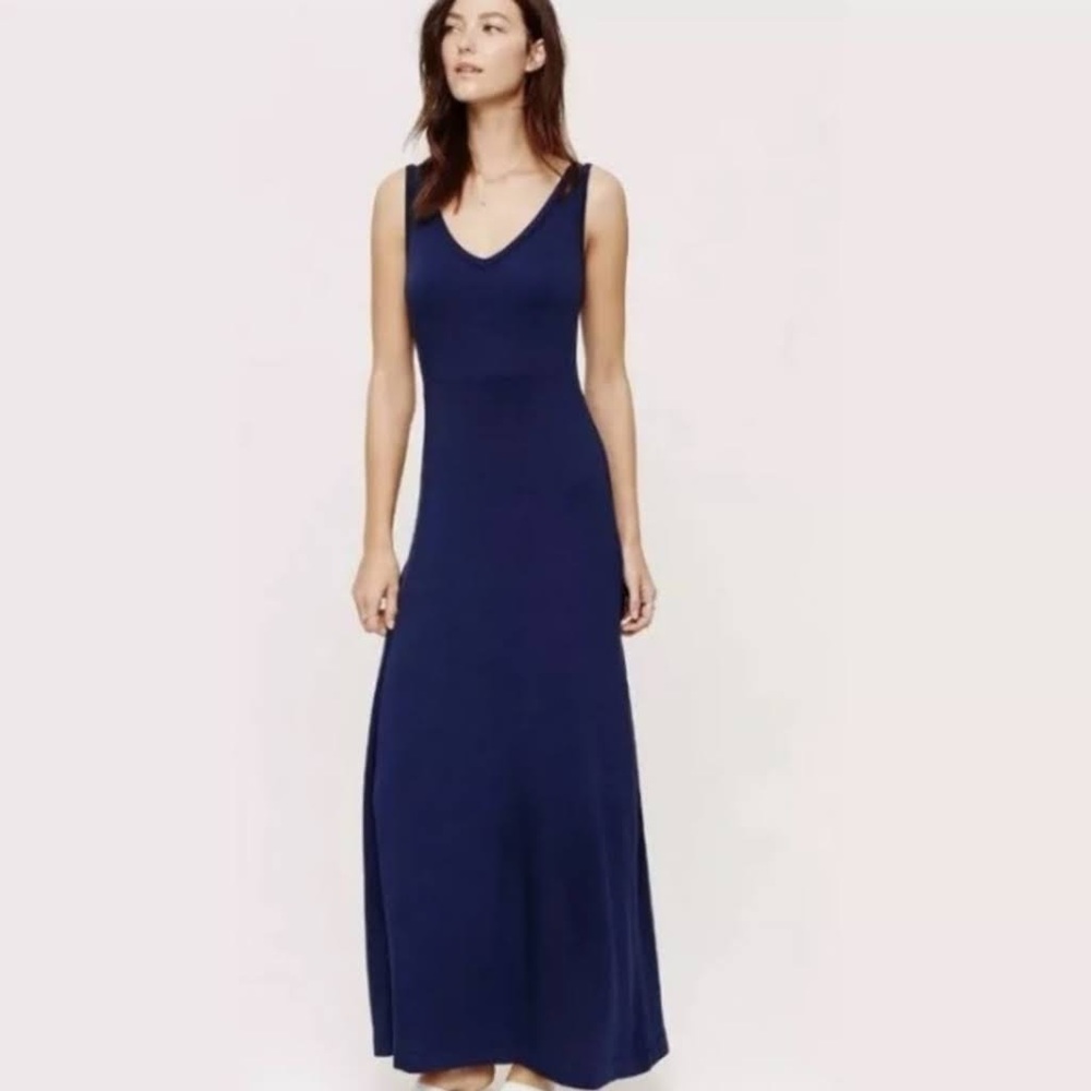 Lou & Grey Navy Blue Maxi Dress Sz S